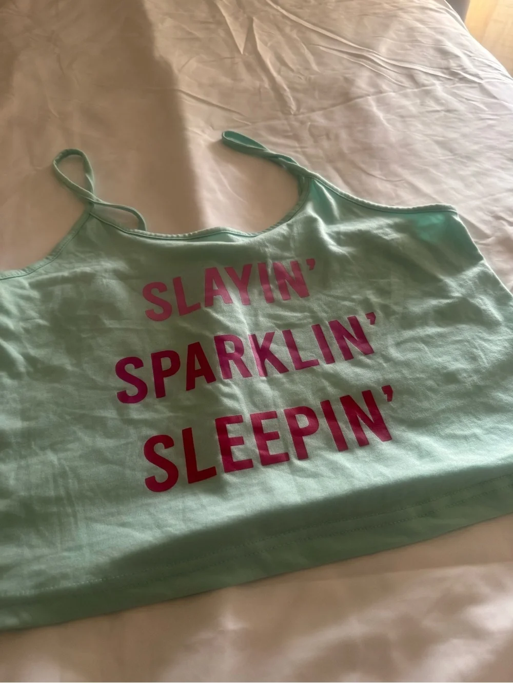 Mint Green crop sleep tank